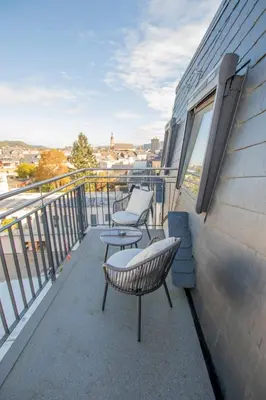 Ein Balkon oder eine Terrasse in der Unterkunft FeWo Wohlleben Petrus VI