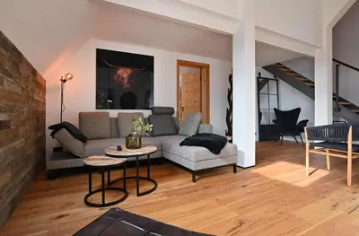 Ein Sitzbereich in der Unterkunft May Chalet