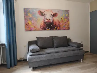 Ein Sitzbereich in der Unterkunft Pension am Kirchberg - Zimmer 2