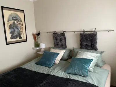 Ein Bett oder Betten in einem Zimmer der Unterkunft Die 2 Schwestern