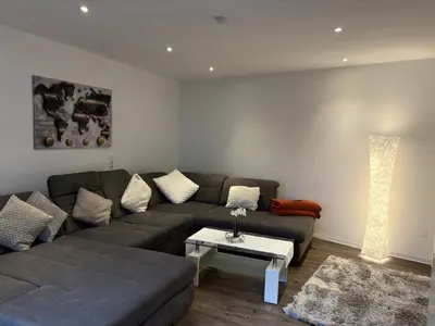 Ein Sitzbereich in der Unterkunft Ferienwohnung Melanie 300 Meter zur Therme