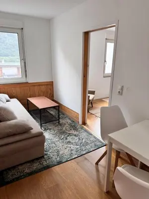 Ein Sitzbereich in der Unterkunft Weinblick am Rhein
