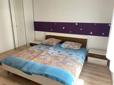 Ein Bett oder Betten in einem Zimmer der Unterkunft Ferienwohnung Bangert