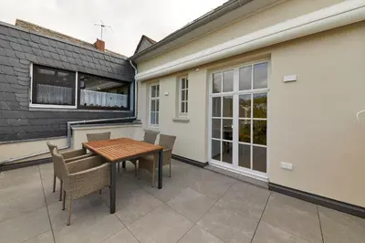 Ein Balkon oder eine Terrasse in der Unterkunft Haus Moselufer OG