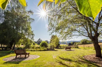 Ein Garten an der Unterkunft Wildblick Appartment Hof Grindelborn