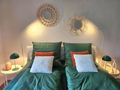 Ein Bett oder Betten in einem Zimmer der Unterkunft Giertensmühle Mesenich