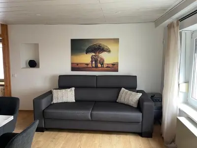 Ein Sitzbereich in der Unterkunft FeWo Kaamter F erkelsmarkt