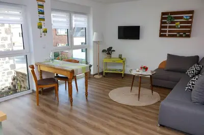Ein Sitzbereich in der Unterkunft Studio in uriger Bauernhofidylle