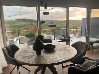 Ein Sitzbereich in der Unterkunft PenthouseBlick