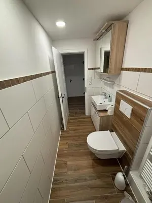Ein Badezimmer in der Unterkunft Ferienwohnung Streamatze auf Whiskey's Farm