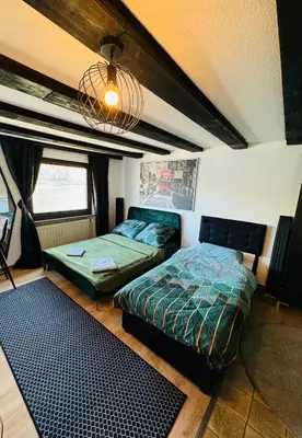 Ein Bett oder Betten in einem Zimmer der Unterkunft Loft Fluss Blick