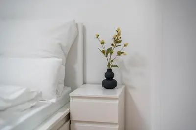 Ein Bett oder Betten in einem Zimmer der Unterkunft Sanierte Wohnung 