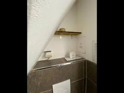 Ein Badezimmer in der Unterkunft gemütliche rustikale Wohnung mit Kamin und optionalem Whirlpool