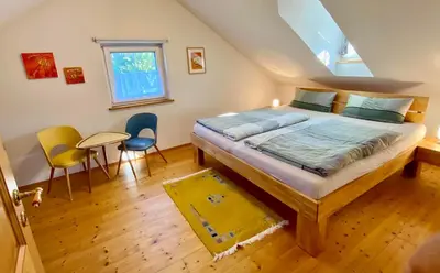 Ein Bett oder Betten in einem Zimmer der Unterkunft Landhaus Müller am Nationalpark Hunsrück-Hochwald