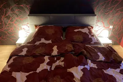 Ein Bett oder Betten in einem Zimmer der Unterkunft Rheinloge