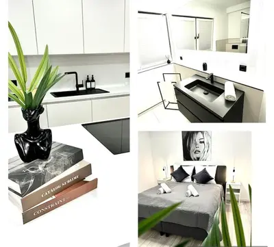 Küche/Küchenzeile in der Unterkunft Highlife Apartment Bad Kreuznach ONE
