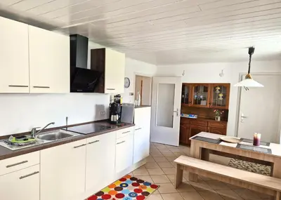 Küche/Küchenzeile in der Unterkunft Ferienwohnung Zur Kasselburg