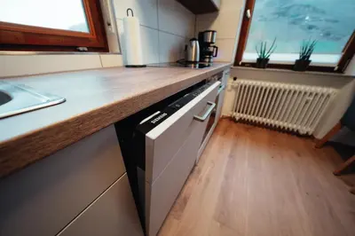 Küche/Küchenzeile in der Unterkunft Moselblickhaus