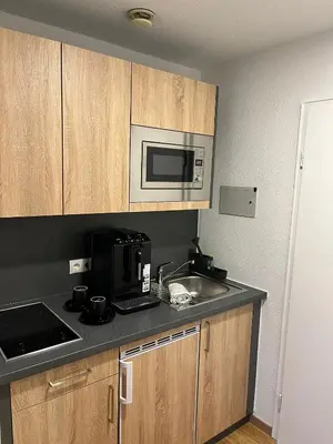 Küche/Küchenzeile in der Unterkunft Rheinpanorama Suite mit Balkon