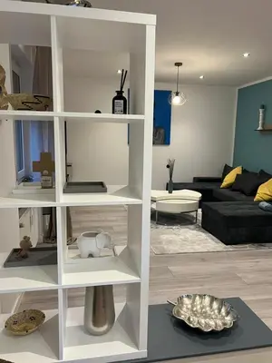Ein Sitzbereich in der Unterkunft Ferienwohnung Mobembo