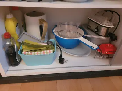 Küche/Küchenzeile in der Unterkunft Gäste-Nestchen am Wäldchen für 1-2 Personen