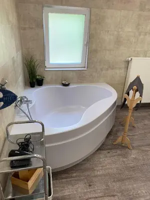 Ein Badezimmer in der Unterkunft Ferienwohnung Eschbach Hof 2 am Nürburgring