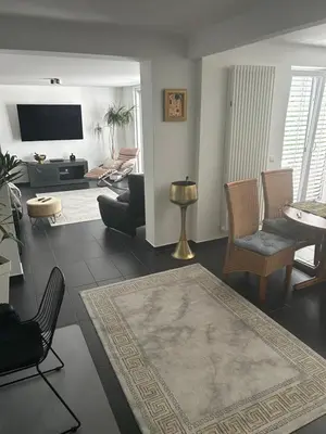 Ein Sitzbereich in der Unterkunft schöne Ferienwohnung mit Terasse