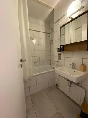 Ein Badezimmer in der Unterkunft Fewo Taunusblick mit Pool