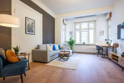 Ein Sitzbereich in der Unterkunft Südstadt Oase auf zwei Etagen 4 SZ und Balkon