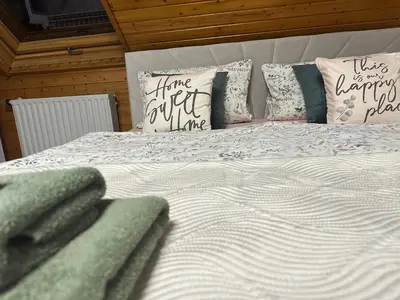 Ein Bett oder Betten in einem Zimmer der Unterkunft Blick auf den Rhein