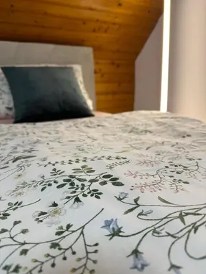 Ein Bett oder Betten in einem Zimmer der Unterkunft Blick auf den Rhein