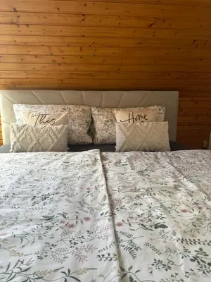 Ein Bett oder Betten in einem Zimmer der Unterkunft Blick auf den Rhein