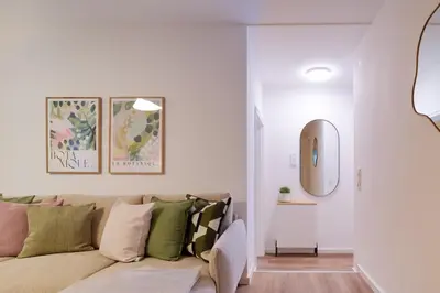 Ein Sitzbereich in der Unterkunft BG Living & Hosting - Stilvolle Ferienwohnung im Zentrum von Wittlich - 2 Schlafzimmer, Netflix, Waschmaschine, bis 4 Personen