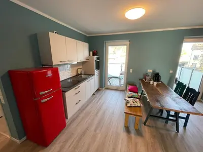 Küche/Küchenzeile in der Unterkunft Zentrale Neubauwohnung mit Balkon
