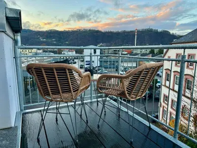 Ein allgemeiner Bergblick oder ein Berglick von der Ferienwohnung aus
