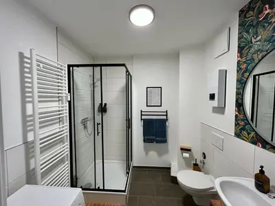 Ein Badezimmer in der Unterkunft Karl Central Flats - Netflix - Parkplatz - Balkon