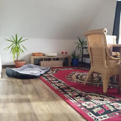Ein Sitzbereich in der Unterkunft Sonnenhaus Oppenhausen