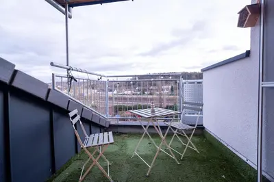 Ein Balkon oder eine Terrasse in der Unterkunft Penthouse Wohnung mit Terrasse