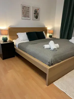 Ein Bett oder Betten in einem Zimmer der Unterkunft Koblenz Studio City Apartment