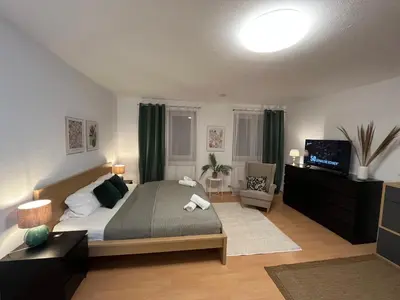 Ein Bett oder Betten in einem Zimmer der Unterkunft Koblenz Studio City Apartment