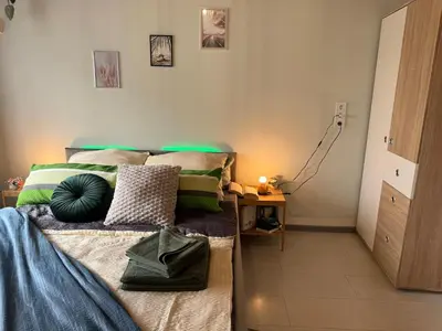 Ein Bett oder Betten in einem Zimmer der Unterkunft Stilvolles Apartment in Koblenz
