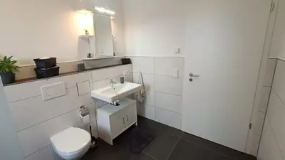 Ein Badezimmer in der Unterkunft Ferienwohnung Zum Kreuzbaum