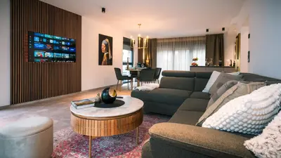 Ein Sitzbereich in der Unterkunft Premium Apartment Kahuna - Villa Rizas Hills