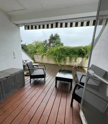 Ein Balkon oder eine Terrasse in der Unterkunft Ferienhaus
