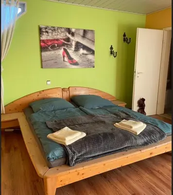 Ein Bett oder Betten in einem Zimmer der Unterkunft Ferienhaus