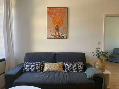 Ein Sitzbereich in der Unterkunft Haus Engelhardt Gemütliche Wohnung Christine