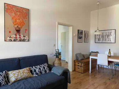 Ein Sitzbereich in der Unterkunft Haus Engelhardt Gemütliche Wohnung Christine