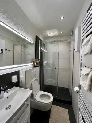 Ein Badezimmer in der Unterkunft Meyver Ferienwohnung
