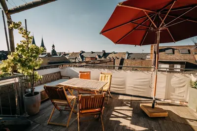 Ein Balkon oder eine Terrasse in der Unterkunft Modern dream location apartment, Koblenz old town