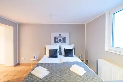 Ein Bett oder Betten in einem Zimmer der Unterkunft Stilvolle Wohlfühloase Andernach